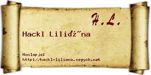 Hackl Liliána névjegykártya